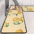 thumbnail image 2 of Kitchen Rugs Sets Of 2,Yellow Lemon Fruit Leaves LightYellow Pattern Anti Fatigue Kitchen Mat Rugs Non Slip Washable,Decorative Kitchen Floor Mats for Kitchen,Sink,Laundry,17"x47"+17"x47", 2 of 5