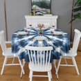 thumbnail image 2 of Blue Tie Dye Starburst Pattern Round Tablecloth 60"x60",Wrinkle Wipeable Table Cloth for Kitchen Dining Room Picnic Patio Party, 2 of 6