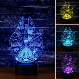 MOSSOM 2 Bases 5 Patterns Star Wars Gifts 3D Illusion Lamp - Star Wars Toys  LED Night Light for Kids Room Decor, 7 Color Change for Men Star Wars Fans  Boys Girls