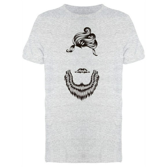 Bearded Hipster Design T-Shirt Men -Image by Shutterstock, Male Small