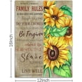 thumbnail image 2 of Vintage Inspirational Quotes Wall Art Family Rules Poster Wall Decor Retro Sunflower Canvas Print Positive Affirmations Motto for Farmhouse Home Office Room Decor for Women Men Teens 12"x16", 2 of 6