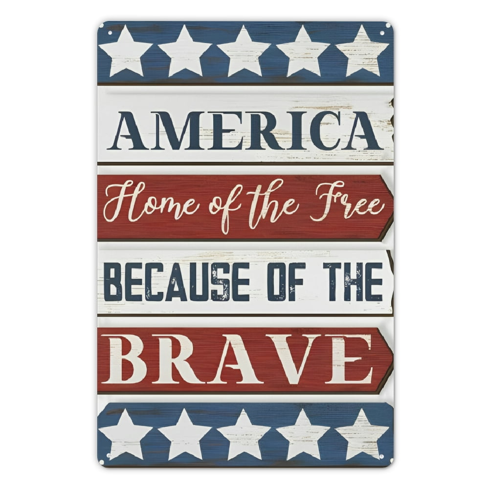 Bald Eagle American Flag Sticker - Home Of The Free Because Of The Brave Decal