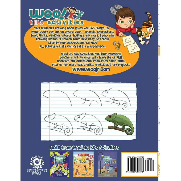 The Drawing Book for Kids : 365 Daily Things to Draw, Step by Step (Woo!  Jr. Kids Activities Books) 