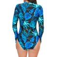 thumbnail image 4 of Gubotare Womens Solid One Piece Swimsuit Sequin Graphic Swimwear Bow Ruffled Conjoined Bathing Suit,Blue 2XL, 4 of 5