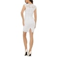 thumbnail image 3 of INSPIRE CHIC Robe Moulante en Dentelle Florale Élégante pour Femmes Manches Courtes Extensibles Blanche m, 3 of 4