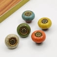 thumbnail image 4 of HDJNal Set of 2, Ceramic Knobs - Kitchen Cabinet Cupboard Door knobs, Round Shape Vintage Pull Handles for Furniture, Drawer Handles - Vintage Shabby Chic (32mm Diameter,Black-Blue), 4 of 7