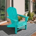 thumbnail image 3 of Costway 2 PCS Outdoor Patio HDPE Adirondack Chair Beach Seat Retractable Ottoman Turquoise, 3 of 9