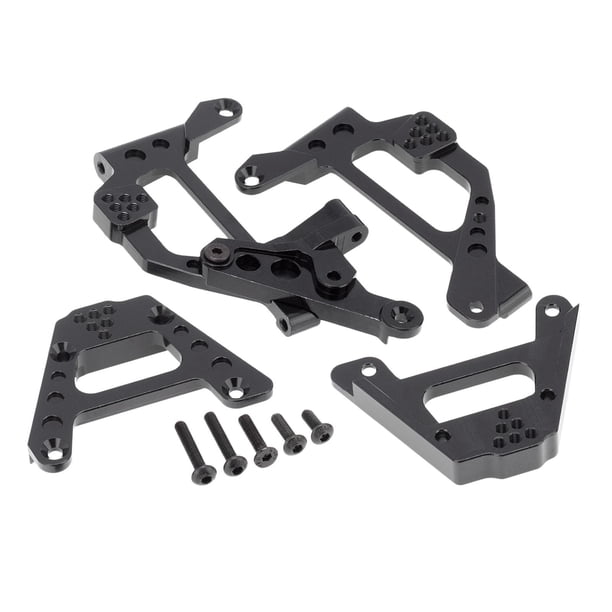 Monturas de choque delanteras y traseras para coche RC para Axial SCX10 III 1:10 Reemplazo No. AXI231017, aluminio ligero Negro Yotijar Soporte de choque trasero delantero RC