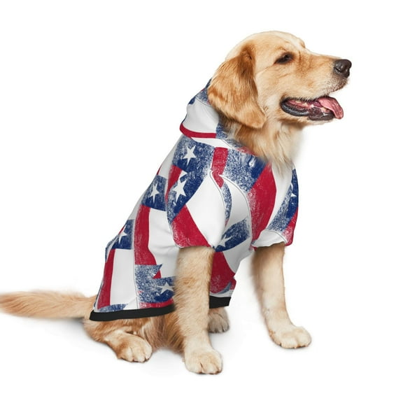 Dog Hoodie Pet Clothes Retro Texas Flag Sweater Sweatshirts Pullover Coat for Large Medium Dogs Small