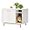 White and Gold, variant on Cat Litter Box Enclosure, Hidden Litter Box Furniture, Wooden Pet House Side End Table, Storage Cabinet Bench for Living Room, Bedroom, 31.5 x 19.7 x 23.9 inches, White and Gold