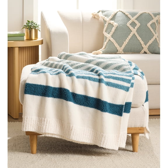 Better Homes & Gardens Oversized Cozy Knit Couch Throw Blanket, Hi-Lo Teal, 50 x 72 in