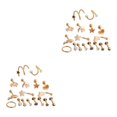 thumbnail image 4 of maskred 17 Pcs Boucles d'Oreilles Élégantes en Acier Inoxydable Bijoux Anneaux de Nez Or Rose 2ensemble, 4 of 6