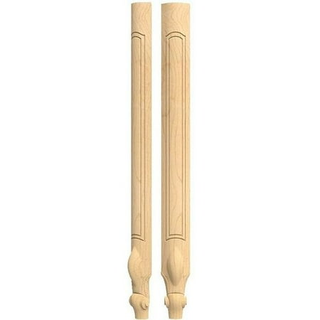 Hard Rock Maple Wood (Brown Wood 2.375 Inch Square x 36.5 Inch Height Queen Anne French Plain Leg - Hard Maple)
