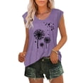 thumbnail image 1 of Womens Cap Sleeve Tops Summer Tank Top Casual Basic Tees Shirts Loose Blouses, 1 of 4