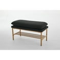 thumbnail image 4 of Modern Bedroom Bench With Linen Upholstery And Metal Legs, Black, For Living Room, Entryway, Dining Room Use Black Upholstered Closet Legs Shelf Bedroom,, 4 of 5