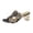 70#Black, variant on Women’s Floral Cutout Multicolor Rhinestone Block Heel Slide Sandals, Open Toe Glam Party Casual Slippers