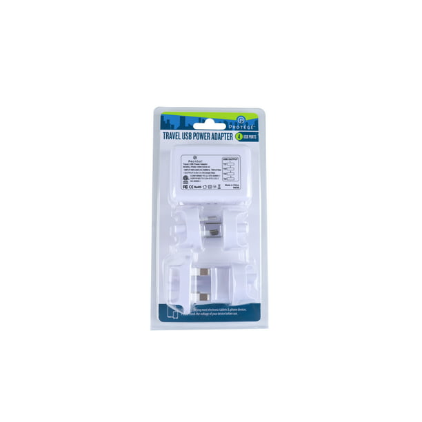 Engaged Concentration Fraud Protege 4 USB Travel Plug Adapters, White - Walmart.com