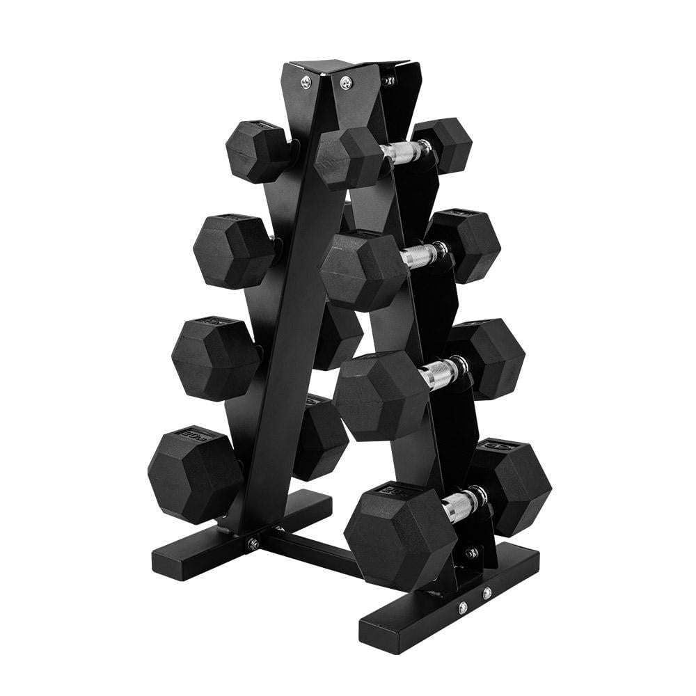 Set de mancuernas Athletic Works WMW-460S-100LB 45 kg con rack ...