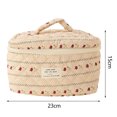 thumbnail image 4 of Homerr Trousse de Maquillage à Imprimé Floral en Coton, Grande Capacité, Fermeture Éclair, Poignée Douce, 4 of 7