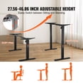 thumbnail image 4 of KFFKFF Electric Desk Frame, Flexibly Adjusts from 27.6-46.1 in Height & 35.4-53.2 in Length, Motorized Standing Desk Legs for Custom Home & Office Workspaces (Frame in Black), 4 of 9