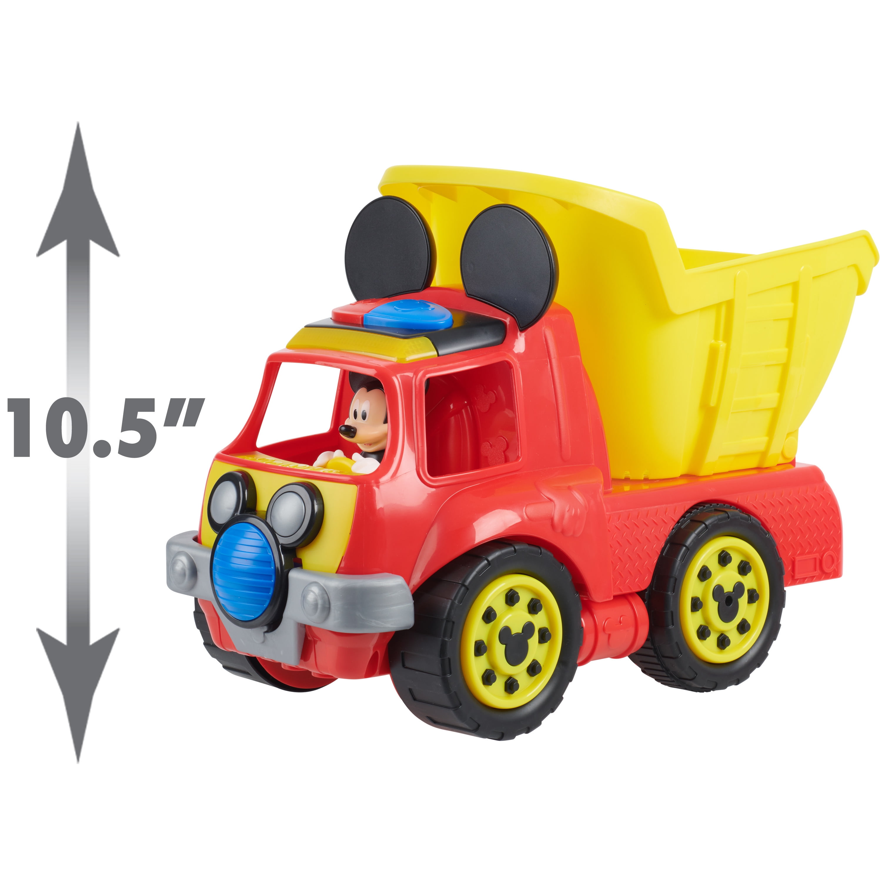 Disney Junior Mickey Mouse Funhouse Wacky Wheeler Dump Truck, Interactive Toy Construction Vehicle with Lights and Sounds,  Kids Toys for Ages 3 Up, Gifts and Presents