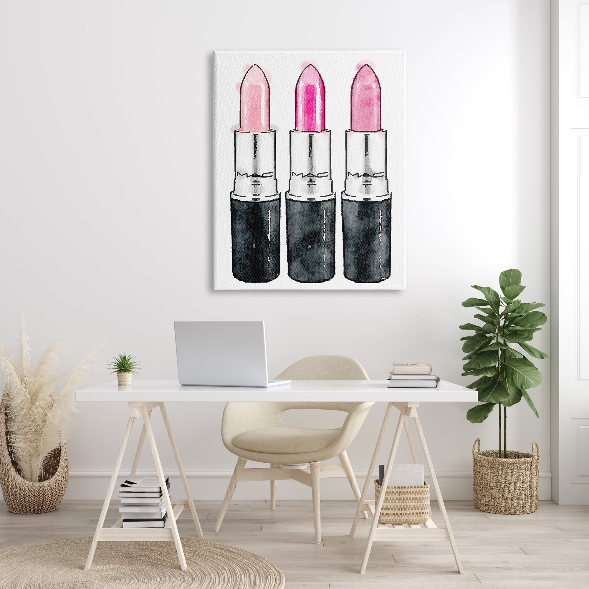 Stupell Industries Three Pink Lipsticks Canvas Wall Art by Amanda Greenwood