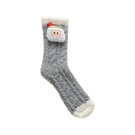 

Fuzzy Socks for Women Girls Cute Fluffy Christmas Cozy Slipper Soft Winter Warm Coral Fleece Home Sleeping Socks