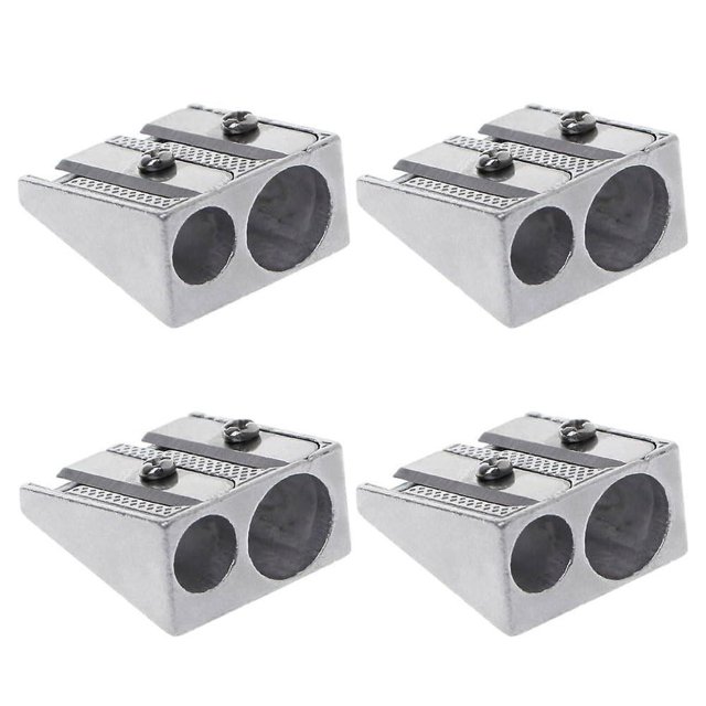 Magnesium Pencil Sharpener Survival, Hand Held Pencil Sharpener, Metal Pencil Sharpener Magnesium, 2-Hole Pencil Sharpener Magnesium Alloy Wedge Profile, Magnesium Alloy Pencil Sharpener