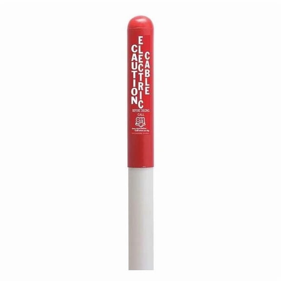Tapco Utility Dome Marker,66 in. H,Red/White 114602B