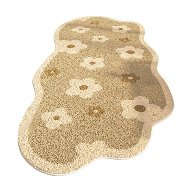 Tapis en Forme de Nuage Doux Lavable Entretien Facile Tapis de Sol avec Support pour Salon