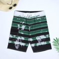 thumbnail image 5 of Aayomet Mens Swim Trunks Summer Casual Striped Splicing Suit Waist Adjustable Drawstring Triangle Liner Pocket (Green, 38), 5 of 5