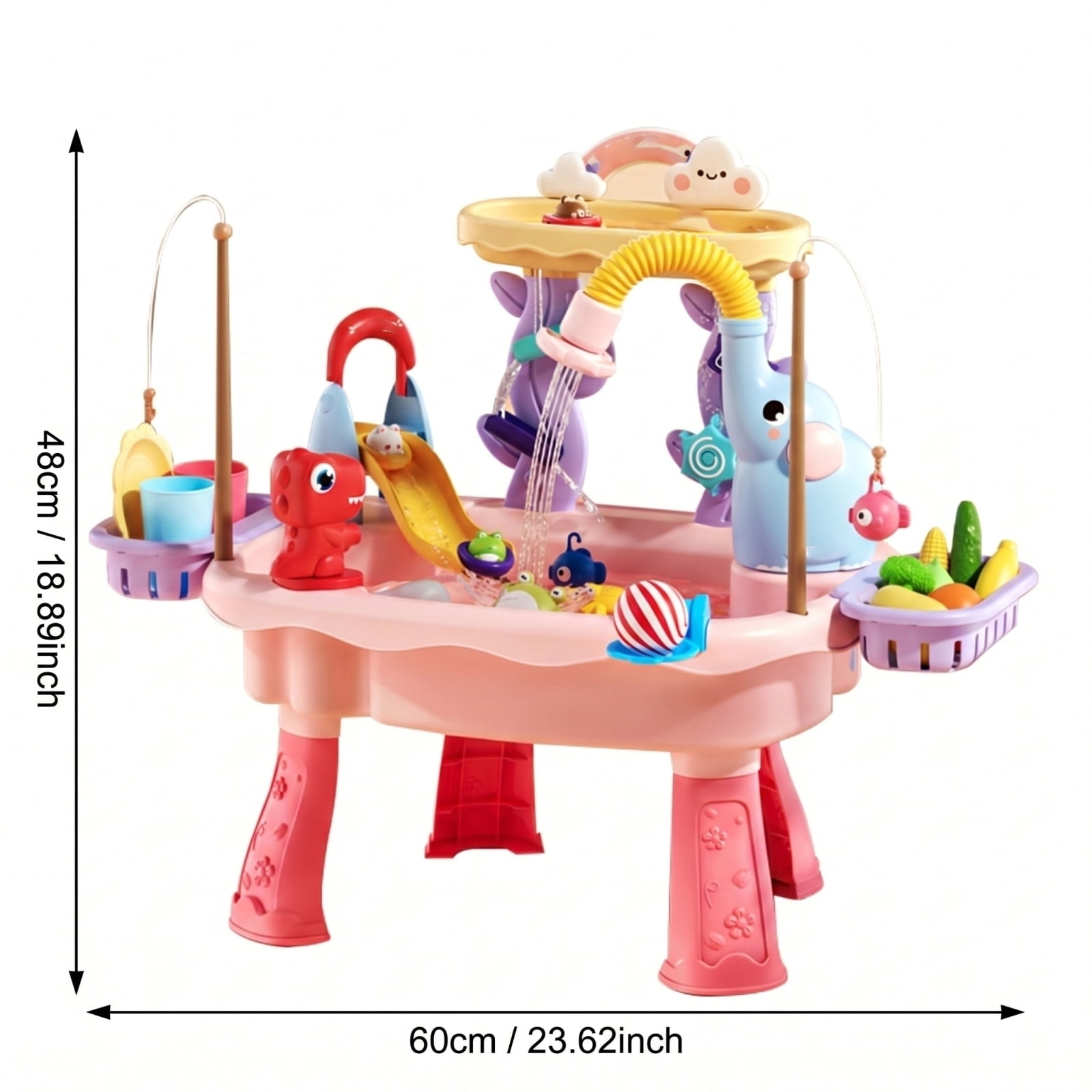 Kids Water Play Table Pink Toddler Outdoor Indoor Water Sand Activity Table With Accessories For Toddlers