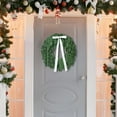 thumbnail image 7 of 20 Inch Christmas Wreath with White Bow Artificial Cedar Wreath Faux Pine Needles Holiday Wreath for Front Door Mantel Christmas Tree Wall Fireplace Window Indoor Outdoor Christmas Decorations, 7 of 7