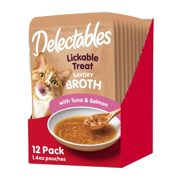 Hartz Delectables Savory Broths Tuna & Salmon Flavor Wet Treat for Cats