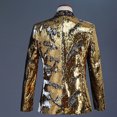 thumbnail image 6 of UVEASISHA Men Party Blazer Jacket Sequin Slim Fit Stylish Tuxedo Hot Stamping Printed Single-breasted Suit Jackets for Dinner Prom Gold 3XL, 6 of 6