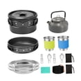 thumbnail image 1 of Quzzie Camping Cookware Set Pot Pan Kettle Aluminum Alloy Foldable Mess Kit Lightweight Cooker Ergonomical Handles Fast Heating Suitable for Hiking Camping Backpacking Outdoor Cooking black, 1 of 8