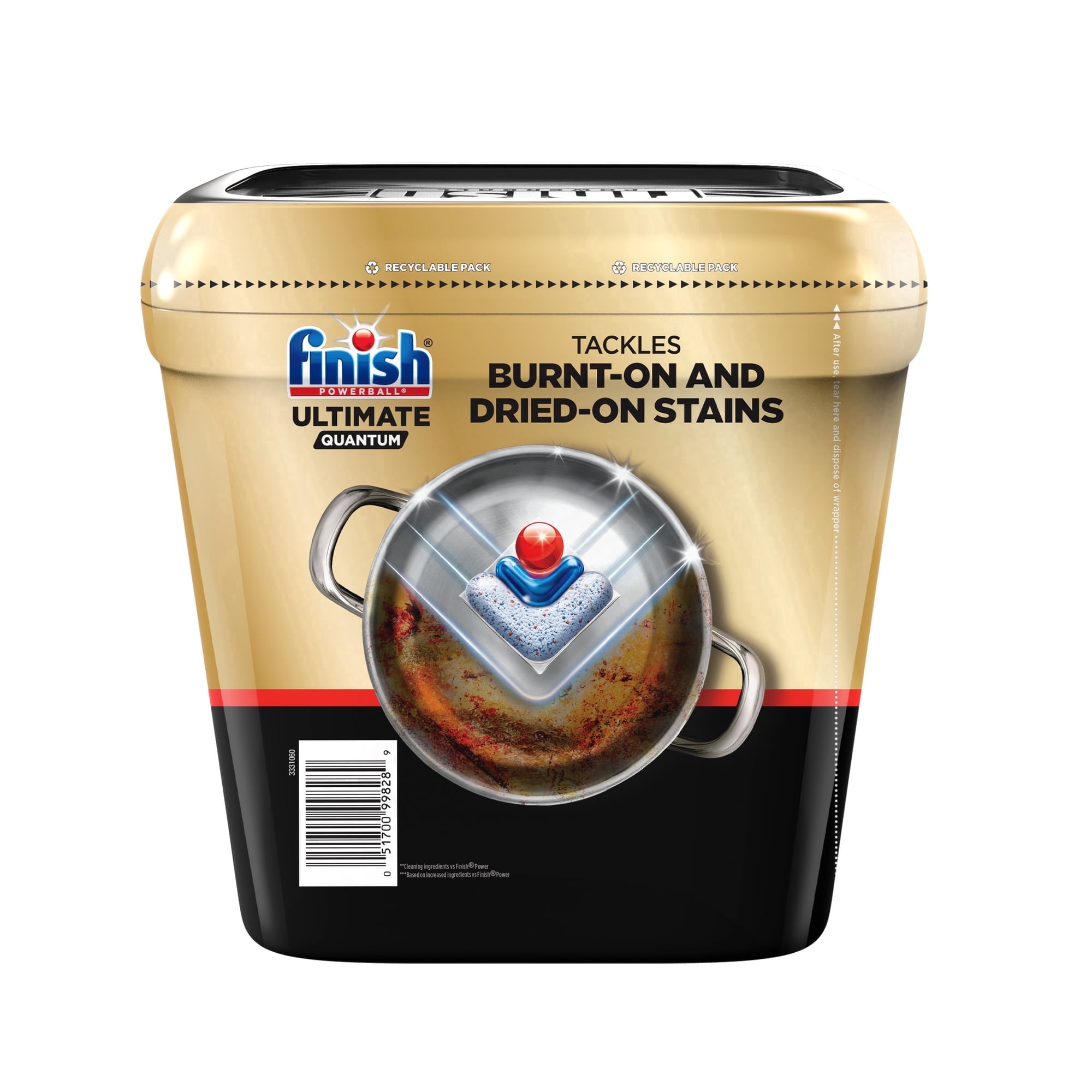 (2pack)Finish Ultimate Quantum Dishwasher Pods, Dishwasher Detergent Dish Soap, 50% More Cleaning Power, 38 Tabs