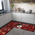 thumbnail image 3 of Lomyolo Christmas Decoration Christmas Kitchen Rugs and Mats Runner Winter Holiday Kitchen Rug Seasonal Low-Profile Non Slip Kitchen Floor Mat Xmas Decor 2 Set 16''x24''+16''x47'' Santa Snow, 3 of 6