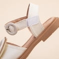 thumbnail image 4 of LNMQLPDBS Toddler Girl Summer Shoes Little Child Soft Bottom Non-Slip Color Block Bow Decoration Sandals Comfort Flat Princess Shoes Girls Sandals Size 12 Dress Shoes for Flower Girl, 4 of 9