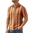 thumbnail image 5 of COSFO Short Sleeve Tshirts Shirts for Men Summer Knit Vintage Graphic Tees Casual V Neck Loose Fit Pullover Jacquard Tops, 5 of 9