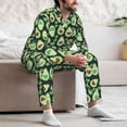 thumbnail image 7 of Susaid Avocado Heart Print Men's Long Sleeve Pajama Set, Two-Piece Button-Down Loungewear PJs Set, Comfortable Sleepwear for Relaxation-X-Large, 7 of 7
