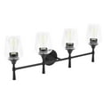 thumbnail image 5 of Sunset Lighting Black Vanity Light for Bathroom | Wall Mount Fixture for Over Mirror and Above Sink with Clear Glass Shades 4-Light F27014-31, 5 of 6