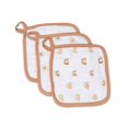 thumbnail image 3 of Lulujo - 3pack Muslin Washcloths - Green/White/Blueberry, 3 of 5