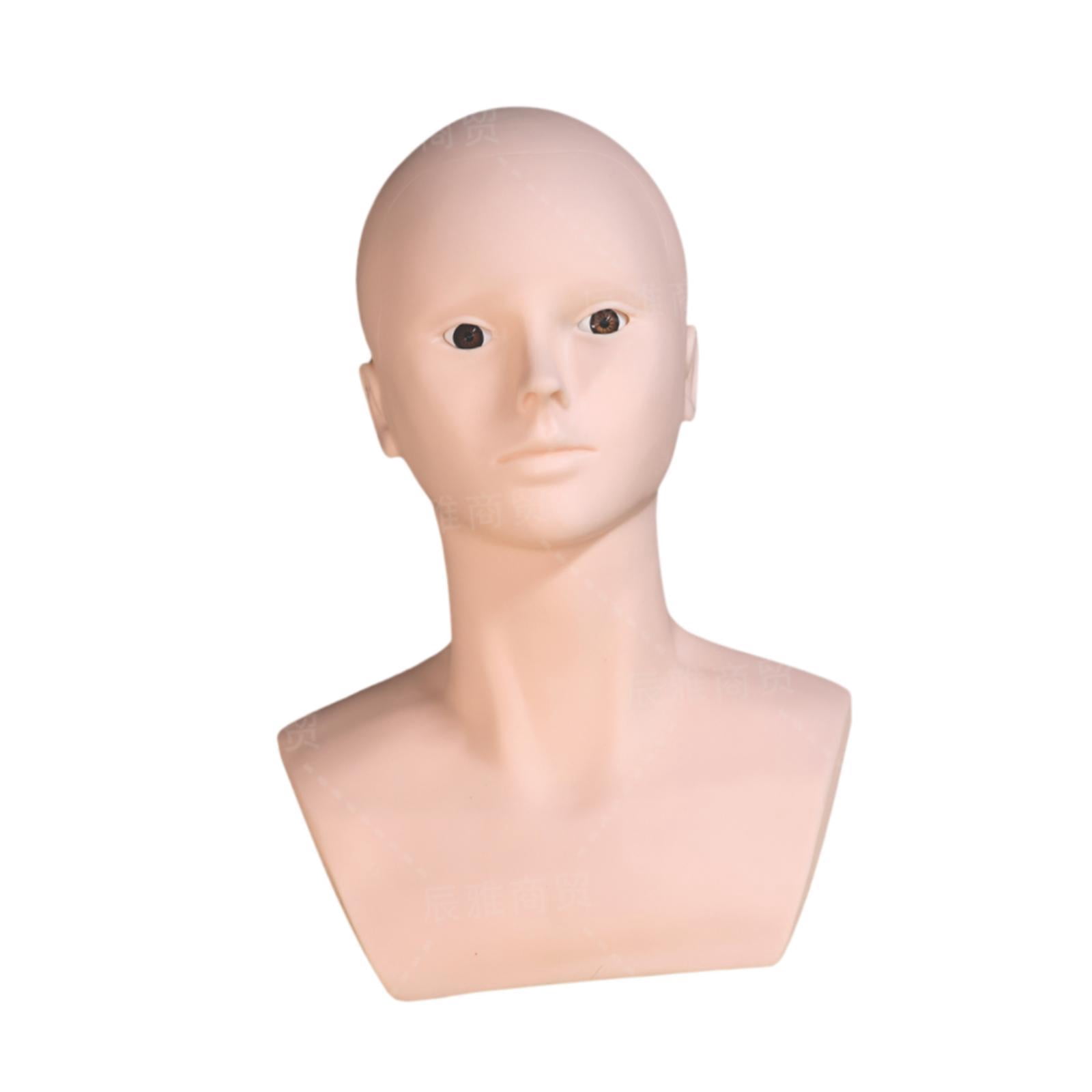 EHJRE Mannequin Bald Head,Wig Stand,Sturdy,Makeup Training Head,Professional,Lightweight Display Wig Display Head Manikin Head , without Holder