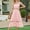 Pink, variant on Sakmal Long Sundresses for Women 2024 Pink Square Neckline Solid Sleeveless Cutout Lace Flowy A-Line Dress