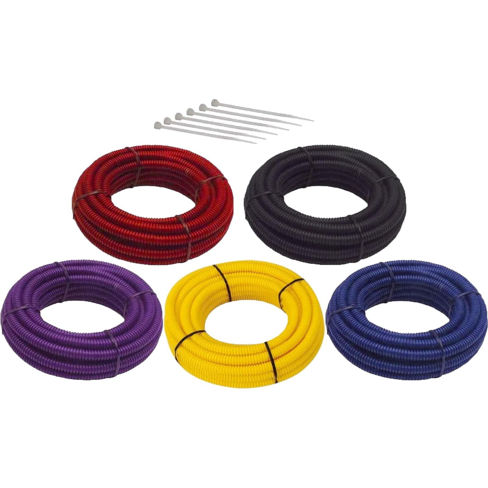 Split Wire Loom Conduit Tubing, 1/4 Inch Diameter, 20 Ft. Long, Blue