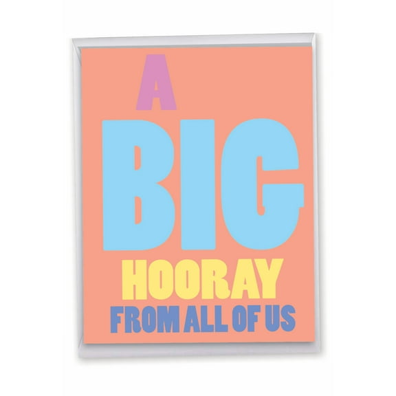 1 Large Funny Congratulations Greeting Card (8.5 x 11 Inch) - Big Hooray Congratulations J9690CGG-US