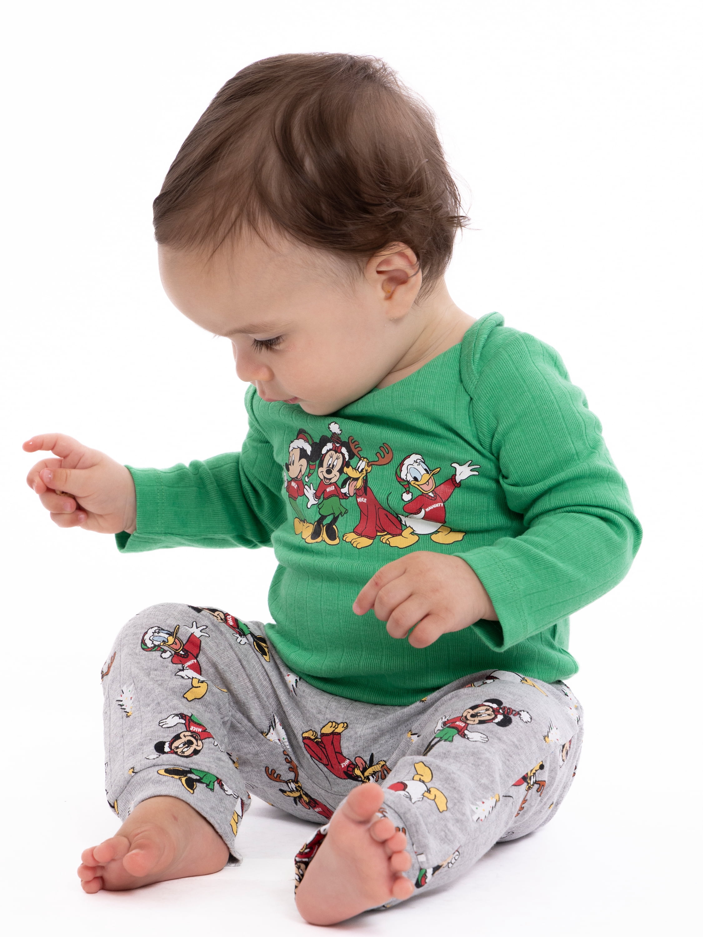 Mickey Mouse Baby Boys Christmas Graphic Bodysuit and Jogger Pants Set, 2-Piece, Sizes 0M-12M