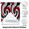 thumbnail image 3 of Abstract Lines Swag Curtain Valance for Windows, Red and Black Classic Match Window Treatments Short Swag Topper for Kitchen Windows Bathroom Bedroom, 36"x63", 3 of 8