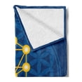 thumbnail image 2 of Egyptian Print Soft Flannel Fleece Throw Blanket, Flower of Life Abstract Secret Ratio Pattern, Cozy Plush for Indoor and Outdoor Use, 50" x 60", Violet Blue and Yellow, by Ambesonne, 2 of 5